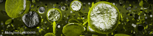 Many green erythrocytes High resolution 3D