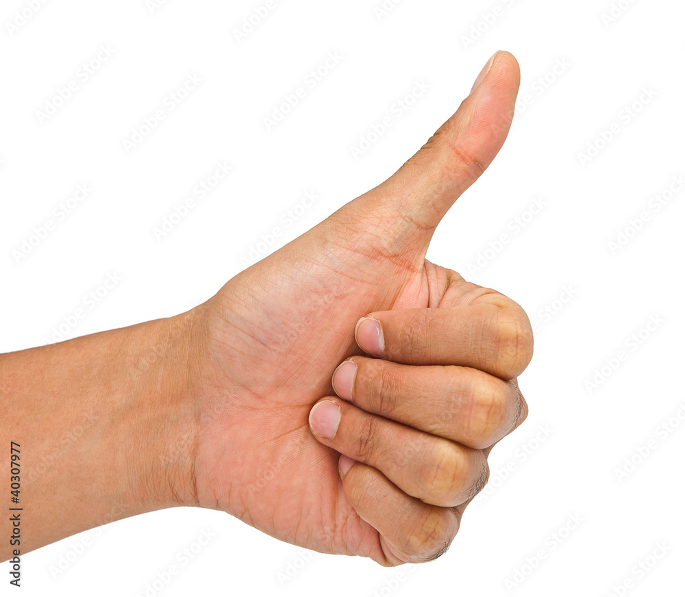 Man hand making sign Man hand making sign