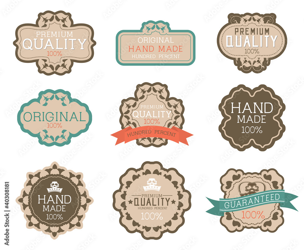 Vintage label Style with Nine Design Element , collection 11