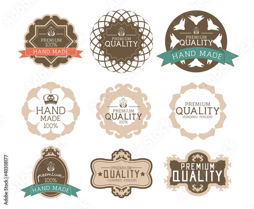 Vintage label Style with Nine Design Element , collection 14