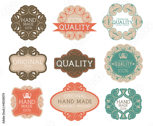 Vintage label Style with Nine Design Element , collection 12