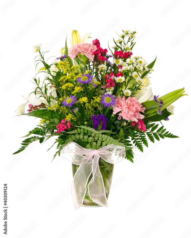 Colorful flower arrangement isolated on white Colorful flower arrangement isolated on white