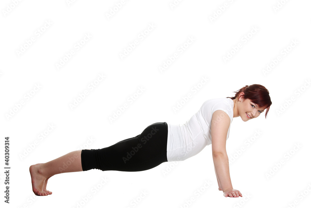 Young woman during fitness time and exercising