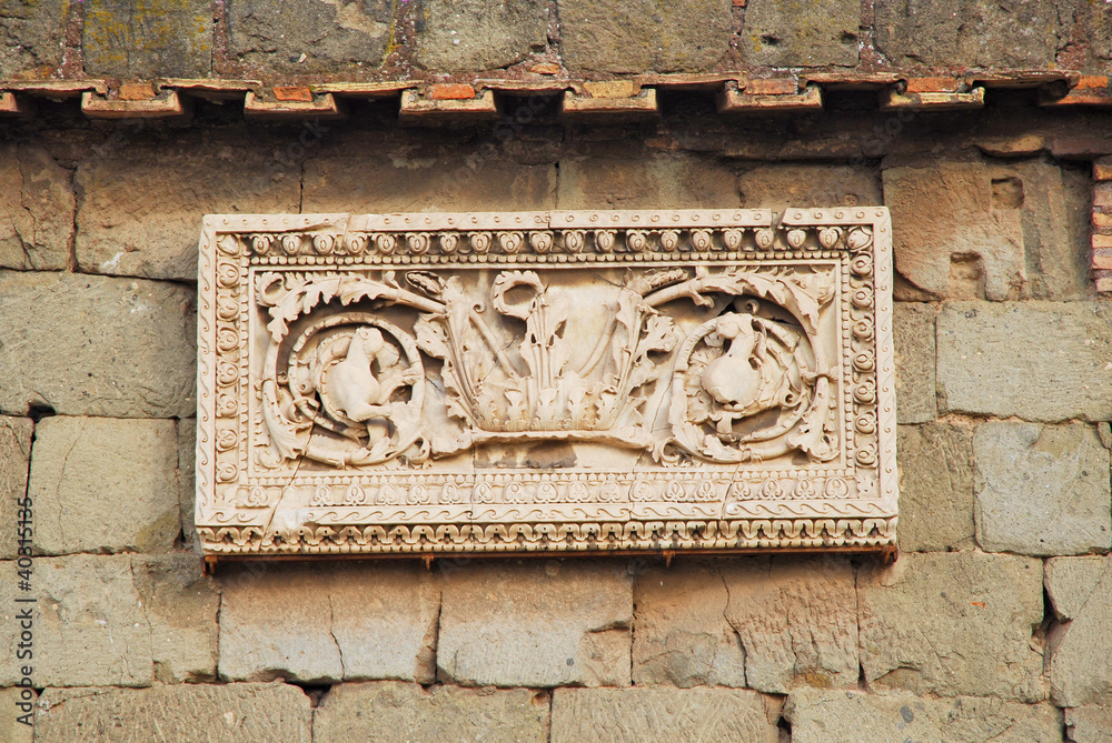 Rome, old roman decoration in the Roman forum