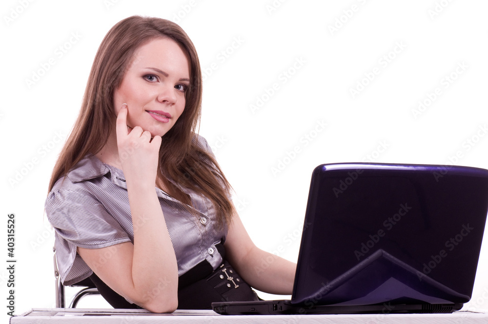 Young Businesswoman with notebook isolated Young Businesswoman with notebook isolated