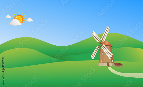 Landscape with a windmill