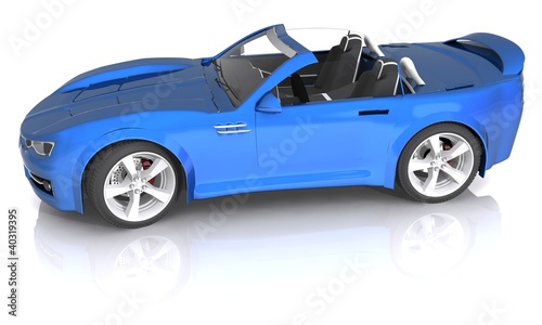 Isolated 3D rendered Concept Sports Car