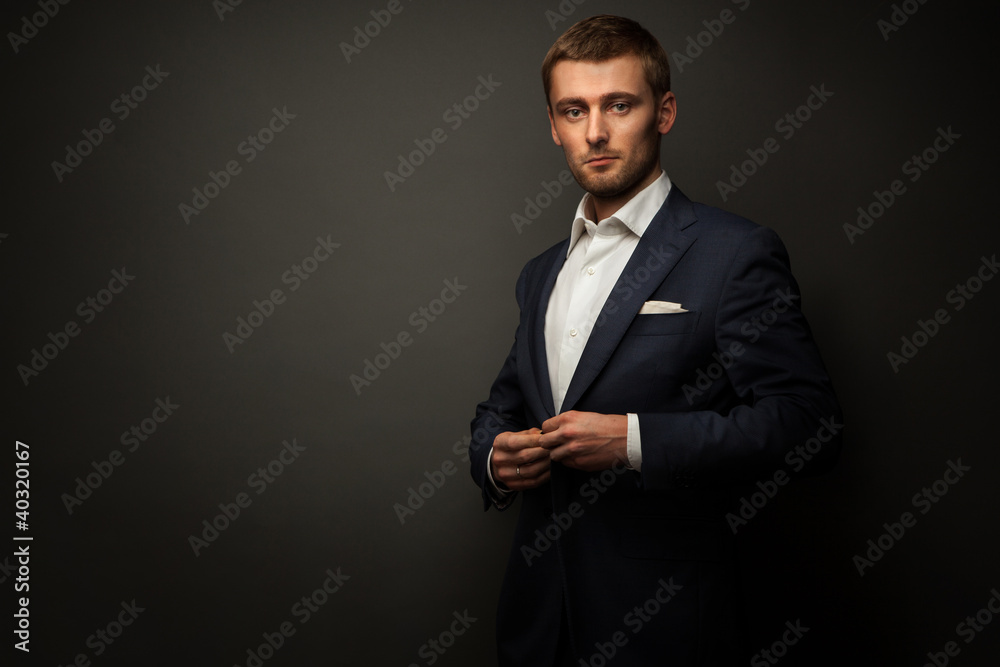 handsome businessman on black handsome businessman on black