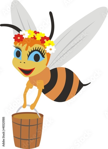 bee with a bucket of honey
