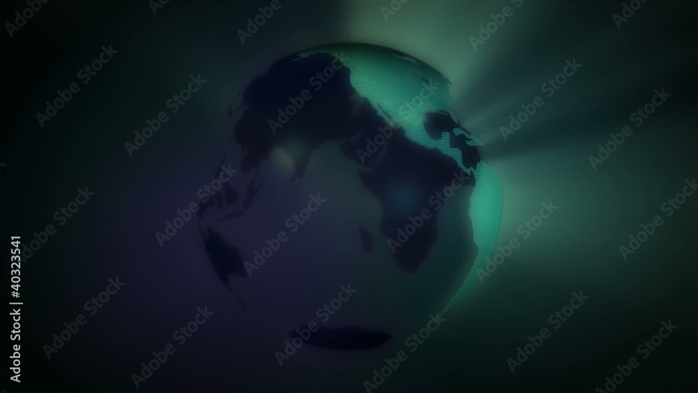 Earth radiating turquoise light beams Earth radiating turquoise light beams