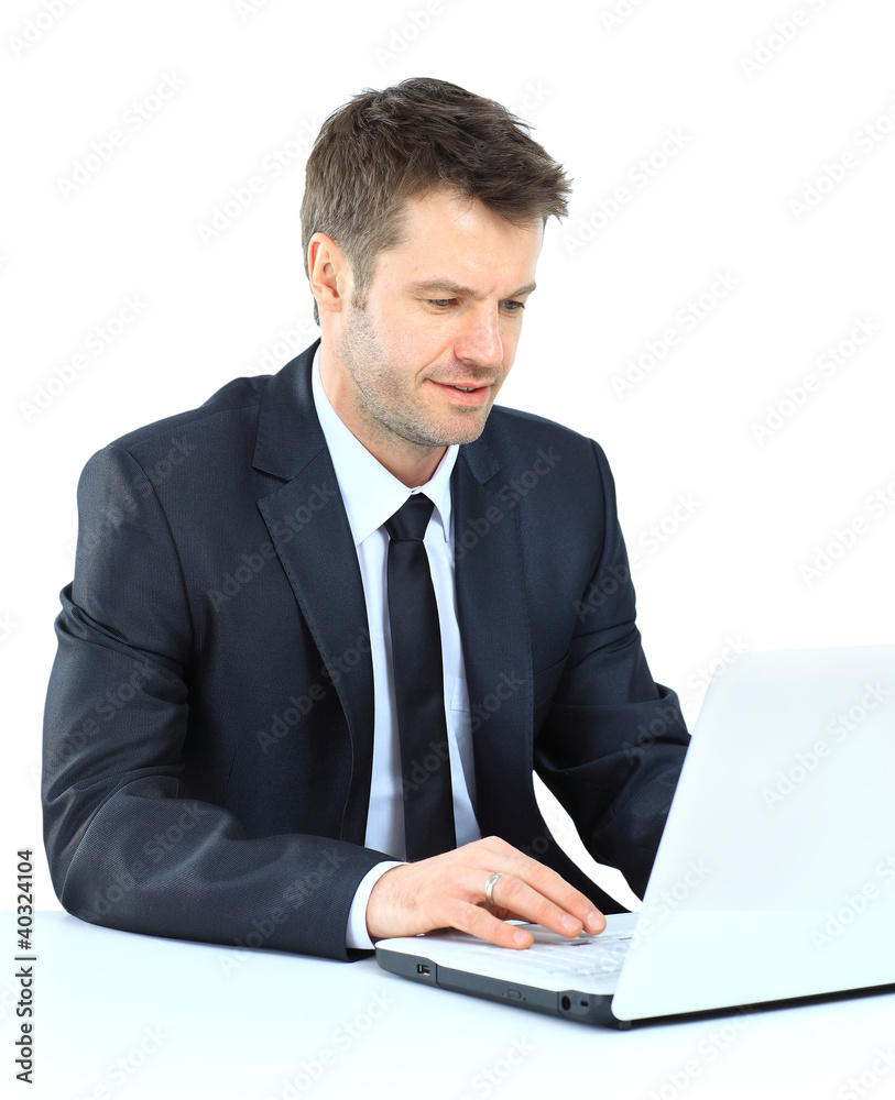 Portrait of young confident business man with laptop Portrait of young confident business man with laptop