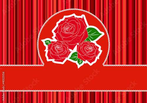 Greeting card with red roses