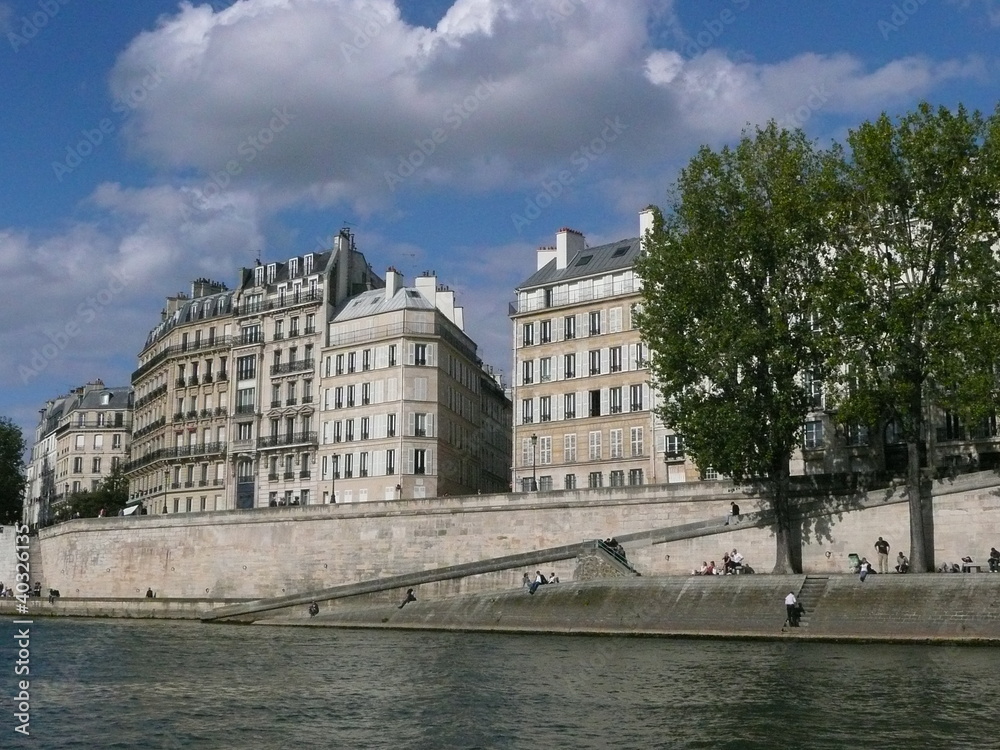 Ile de la Cite, Paris, Frankreich, Häuser, auf der Seine