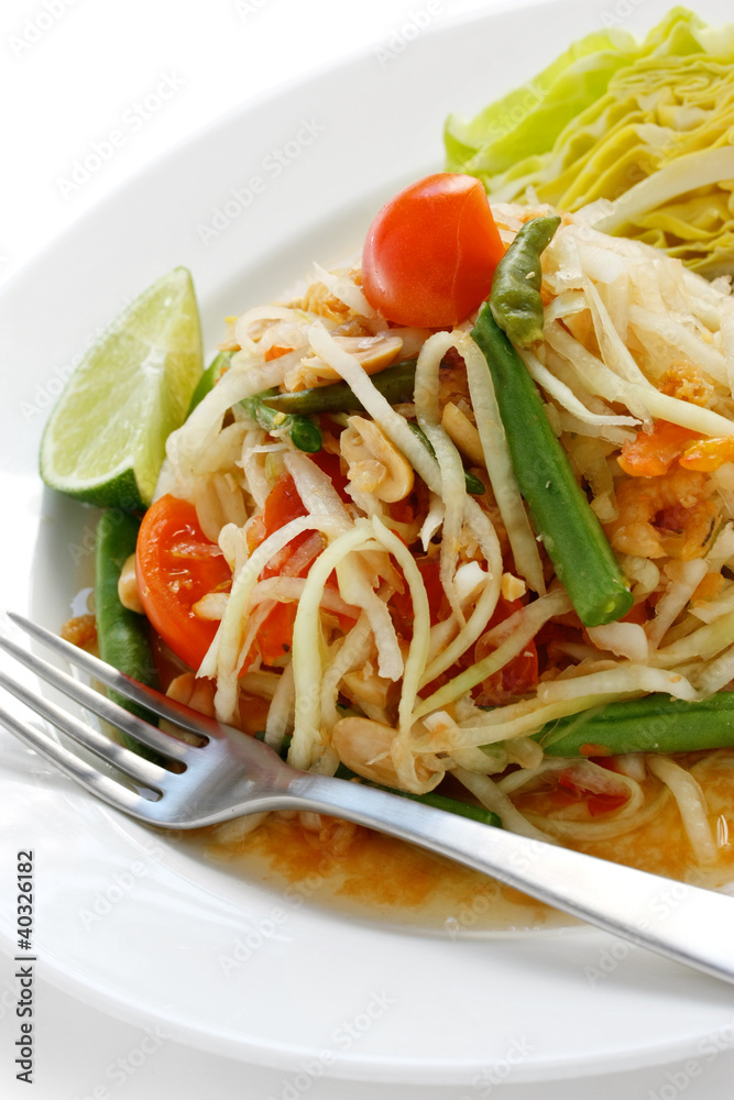 som tam, green papaya salad, thai cuisine