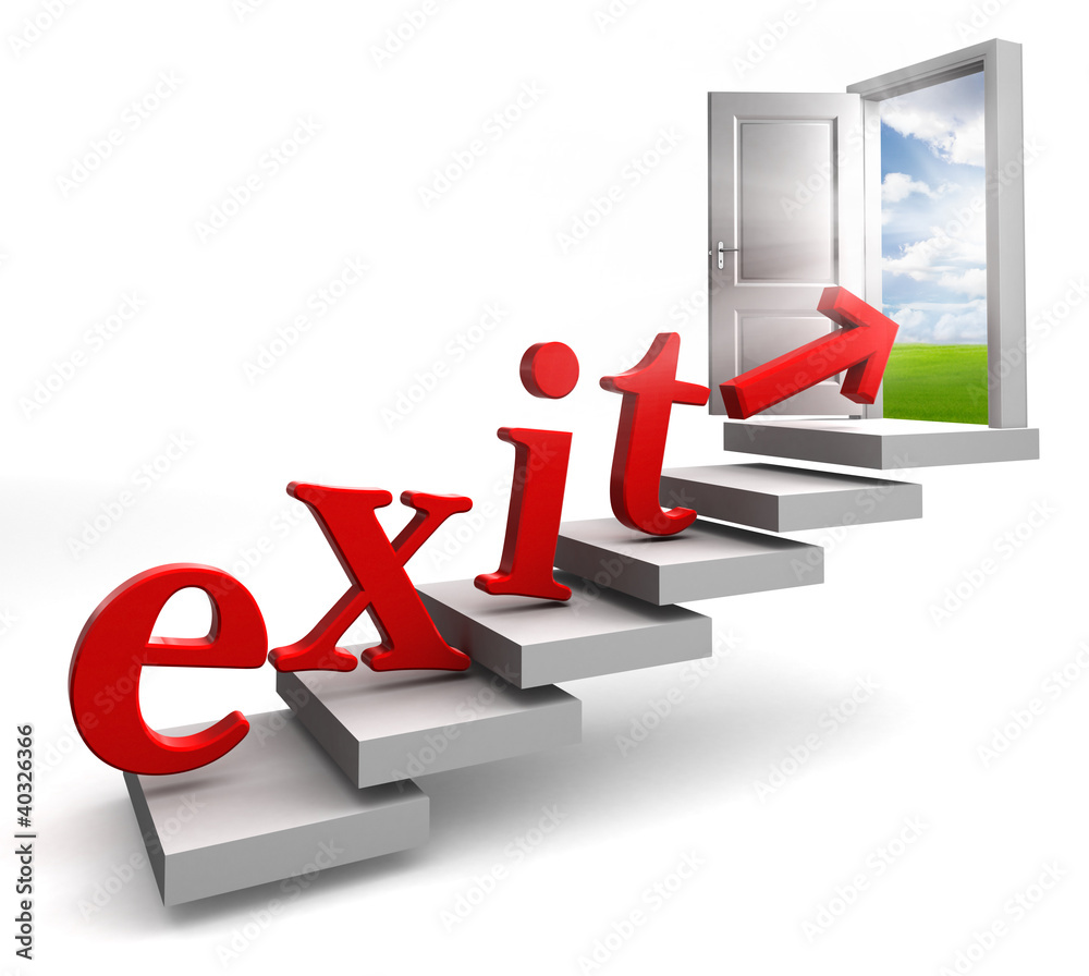 exit red word and conceptual door exit red word and conceptual door