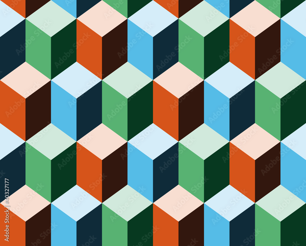 Seamless background imitating three dimensional cubes Seamless background imitating three dimensional cubes