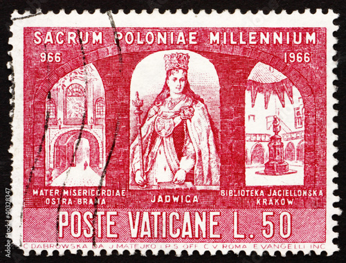 Postage stamp Vatican 1966 Queen Jadwiga photo
