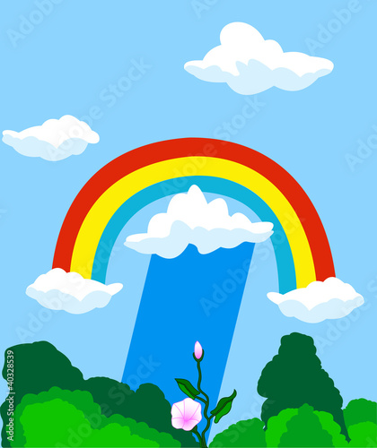 Nature background with a rainbow
