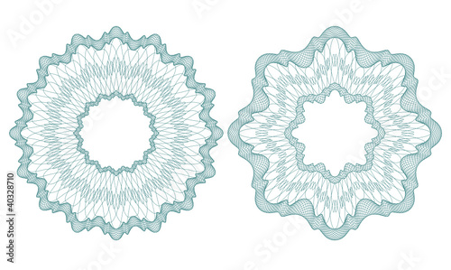 Set of vector guilloche rosettes