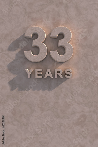 33 years 3d text