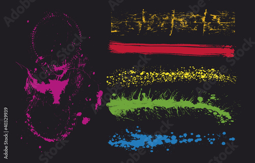 strokes and splashes, wine bottle marks, vector