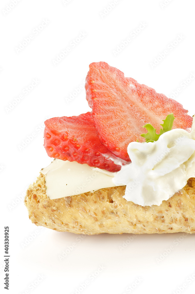 CreaspBread sandwich with cheese and strawberry CreaspBread sandwich with cheese and strawberry