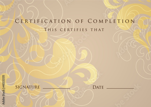 Certificate of completion template. Vector