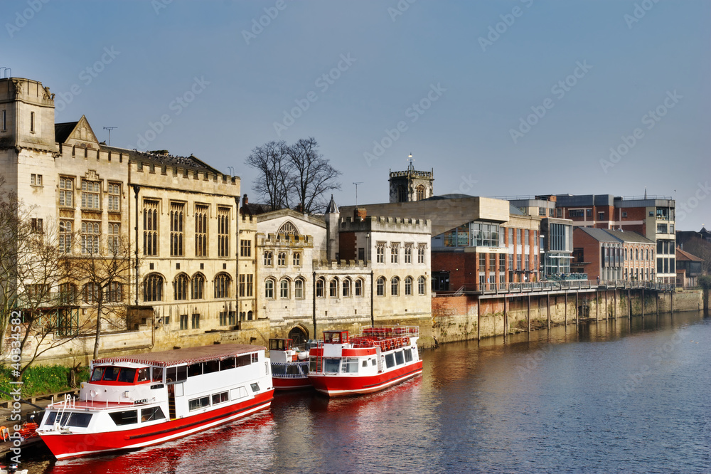 Ferry Boats On River Ouse, York