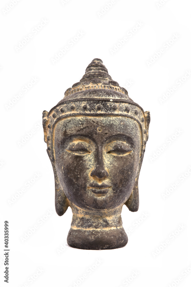 Face of buddha isolated on white background