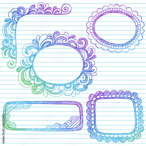 Picture Frames Sketchy Doodle Vector Illustrations