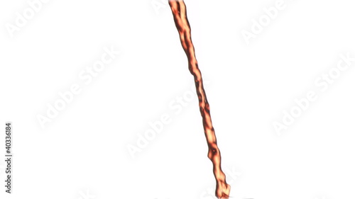 Orange liquid in super slow motion flowing downwards