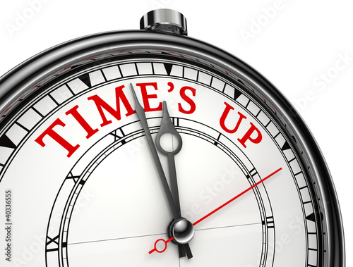 time is up concept clock