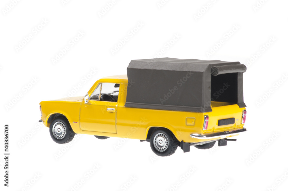 Yellow old pick-up back. Yellow old pick-up back.