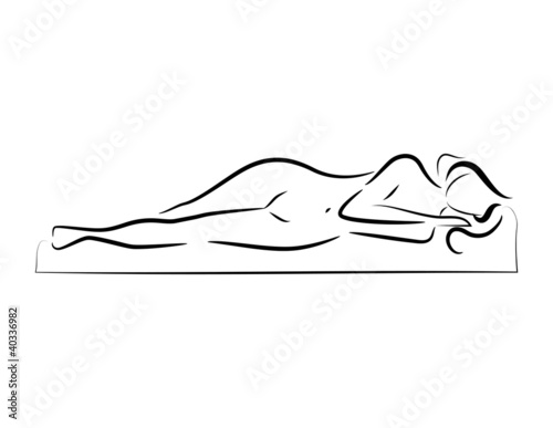 vector sleeping beautiful nude woman silhouette