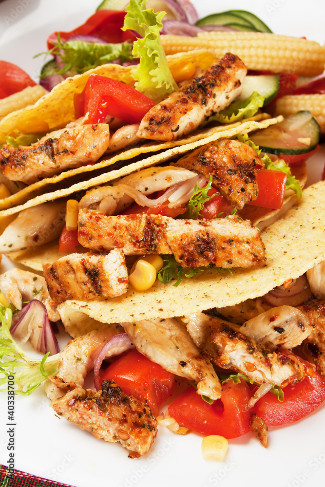 Chicken salad in taco shells Chicken salad in taco shells