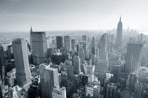 New York City skyline black and white #40338923