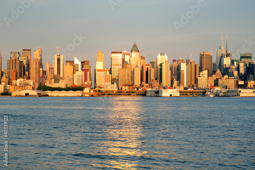 New York City Manhattan at sunset over Hudson River