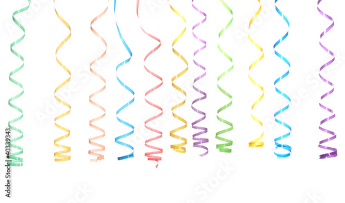 beautiful colorful streamers isolated on white
