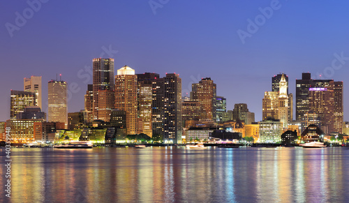 Boston downtown urban skyline