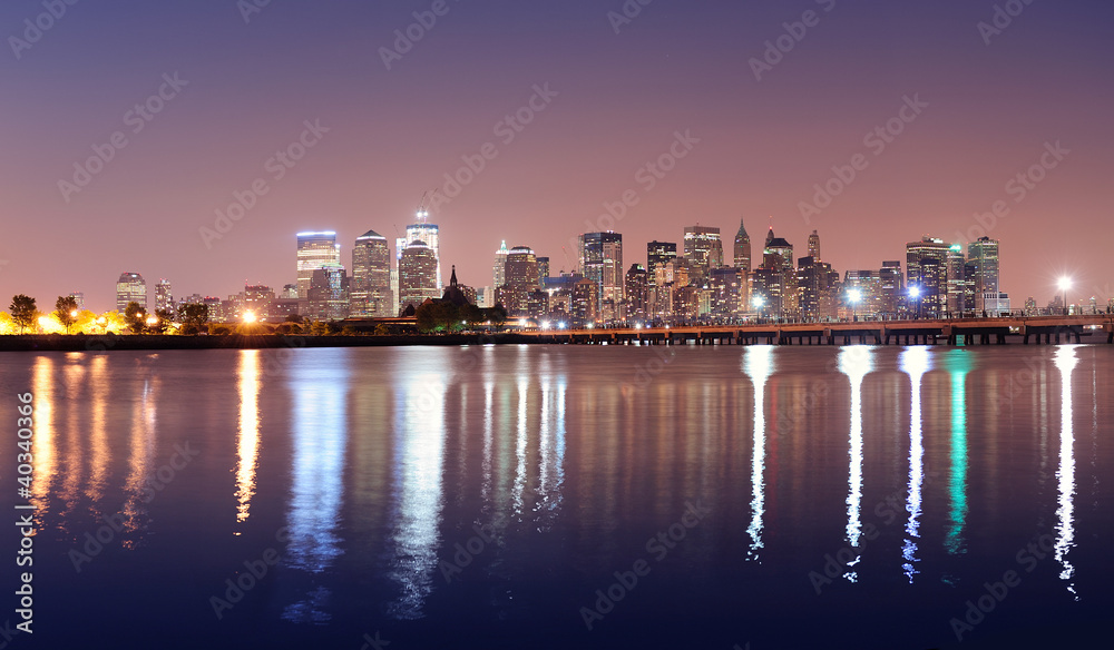 New York City Manhattan dusk panorama