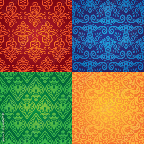 vector vintage seamless patterns