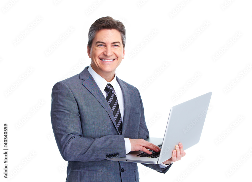 Executive businessman with laptop. Executive businessman with laptop.
