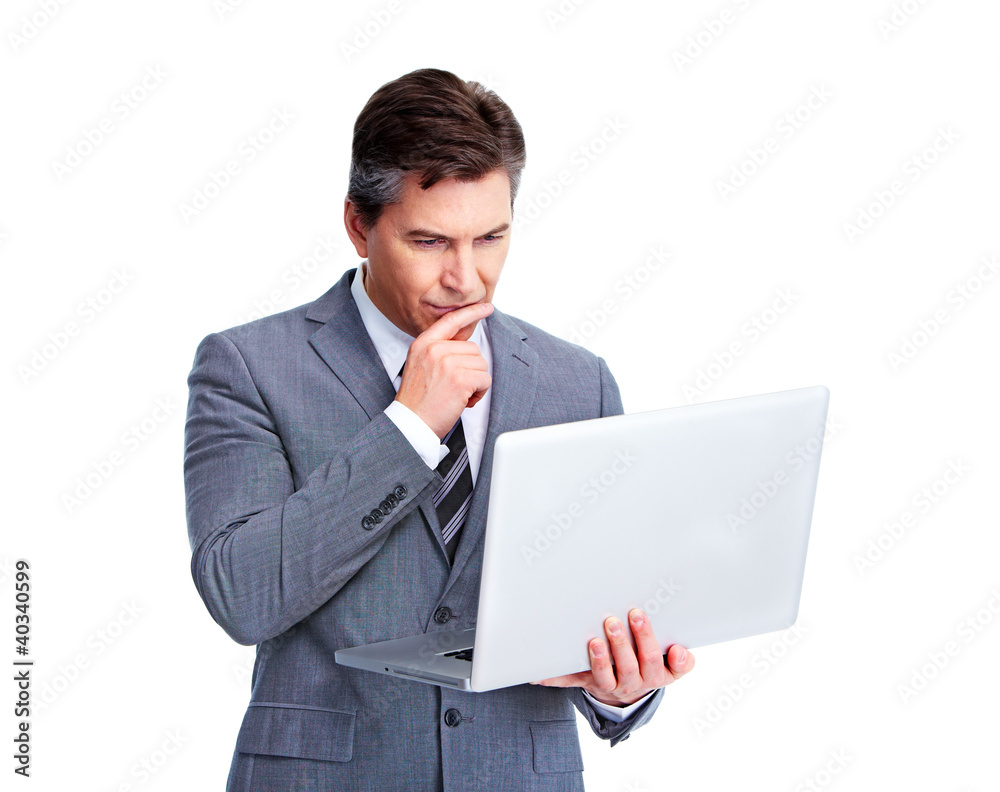 Executive businessman with laptop. Executive businessman with laptop.
