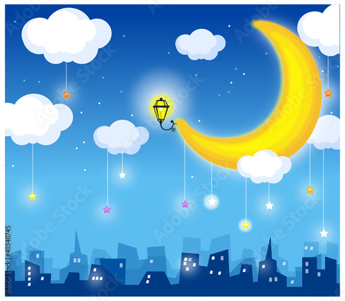 moon and skyline