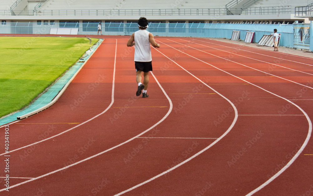 man exercise jogging and running on  track