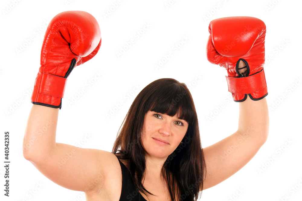 athletic girl with boxing gloves athletic girl with boxing gloves