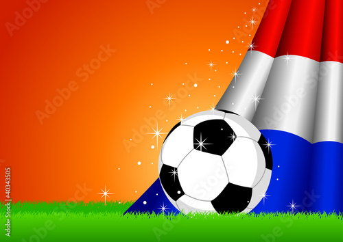 Vector illustration of a soccer ball with Netherlands insignia