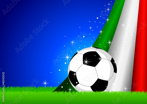 Vector illustration of a soccer ball with Italy insignia