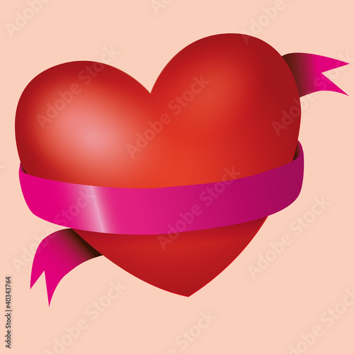 Illustration red heart vector