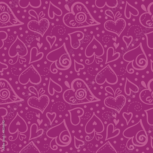 Seamless pattern with abstract hearts